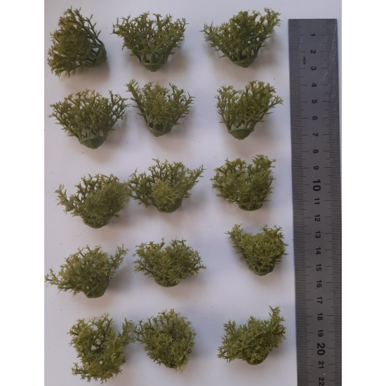 1/35 - 1/16 Plastic Plants - Wild Bushes Light Green (15pcs)