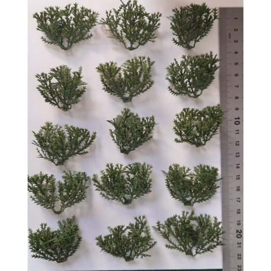 1/35 - 1/16 Plastic Plants - Wild Bushes Dark Green (10pcs)