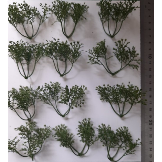 1/35 - 1/16 Plastic Plants - High Bushes Dark Green (7pcs)