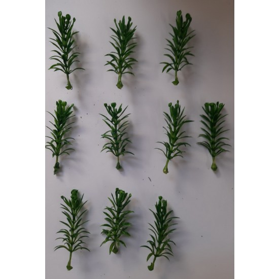 1/35 - 1/16 Plastic Plants - Tall Bushes Faded Green (10pcs)