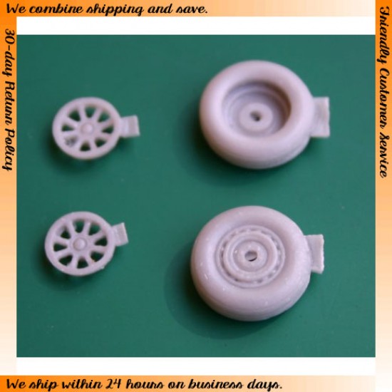 1/48 CAC Mustang Wheels w/Circumferential Tread for CA-18 Mk 21, 22 and 23