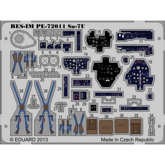 1/72 Sukhoi Su-7U Interior Detail-up Set for Modelsvit kit