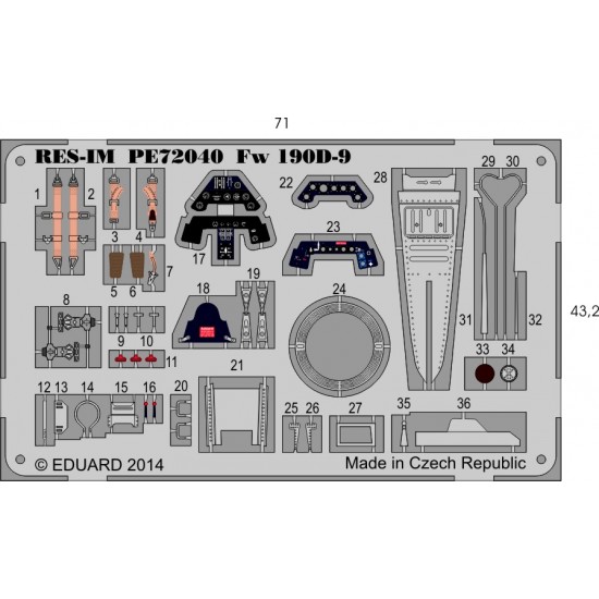 1/72 Focke-Wulf Fw190D-9 Interior Detail-up Set for Tamiya kit