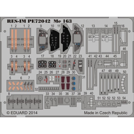 1/72 Messerschmitt Me-163 Komet Interior Detail-up Set for Academy kit