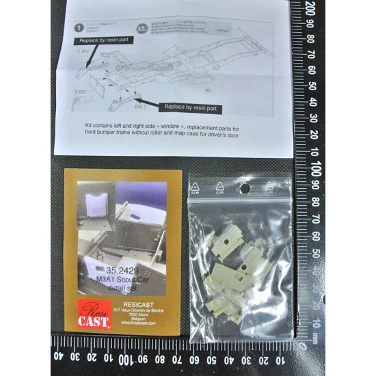 1/35 Armour Side Panels & Front Member without Roller for Tamiya Scout Car kits