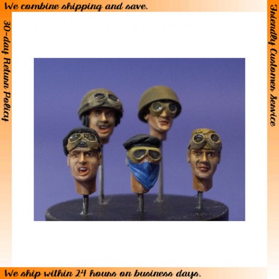 1/35 UK Tanker Heads No.2 (5 Different Heads)