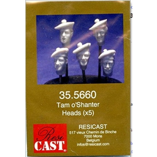 1/35 WWII Tam o'Shanter Heads Set (5 different heads)