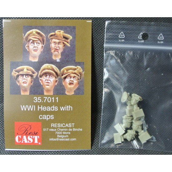 1/35 5 Different Heads with WIP Helmets