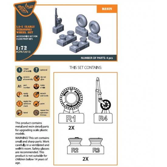 1/72 Lavochkin La-5 Early Version Wheel Set for ClearProp #CP72014