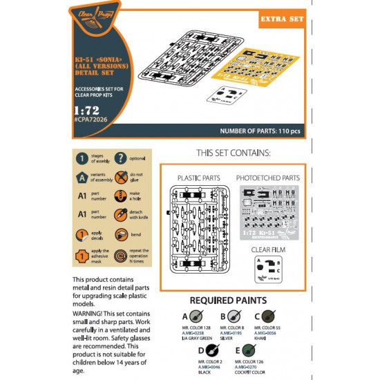 1/72 Mitsubishi Ki-51 Sonia Detail Set (all versions)