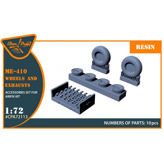 1/72 Me-410 B-1/U2/U4/R4 Wheel set and Exhausts