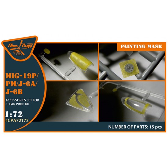 1/72 MiG-19P/PM/J-6A/J-6B Painting Masks for Clear Prop kits