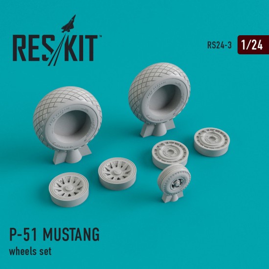 1/24 North American P-51 Mustang Wheels for Airfix/Bandai/Heller/Trumpeter/Hobbycraft