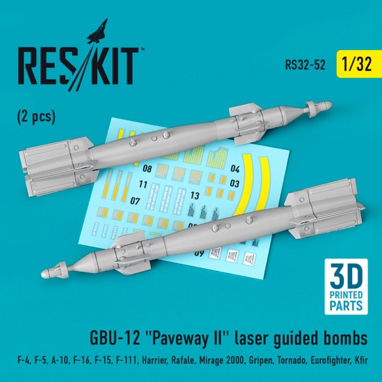 1/32 GBU 12 Bomb (2pcs) for F-14/16/15E/14D/Harrier/Rafale/Mirage 2000/Gripen