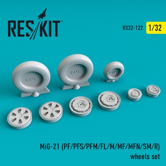 1/32 Mikoyan-Gurevich MiG-21 PF/PFS/PFM/FL/M/MF/MFN/SM/R Wheels set for Trumpeter/Revell