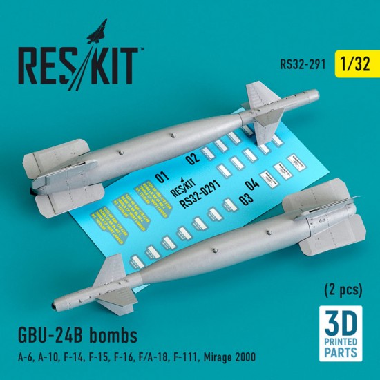 1/32 GBU-24 (B) Bomb (2pcs) for A-6/10, F-14/15/16, F/A-18, F-111, Mirage 2000