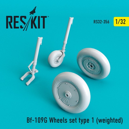 1/32 Bf-109G Wheels set Type 1 (weighted) for Zoukei-Mura/Trumpeter/Revell