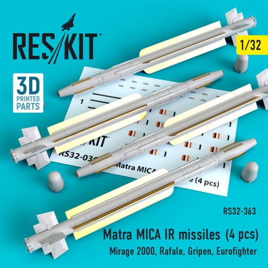 1/32 Mirage 2000/III/Rafale/Harrier/Jaguar Matra MICA IR Missiles (4pcs)