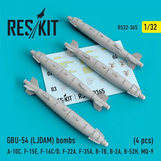 1/32 GBU-54 LJDAM Bombs (4pcs) for A-10C, F-15E, F-16C/D/22A/35A, B-1B/2A/52H, MQ-9