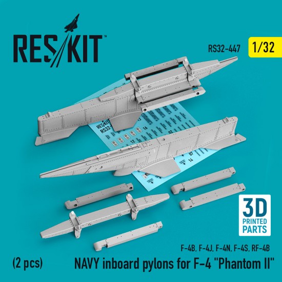 1/32 Navy Inboard Pylons for F-4 Phantom II (2pcs) for F-4B, F-4J, F-4N, F-4S, RF-4B