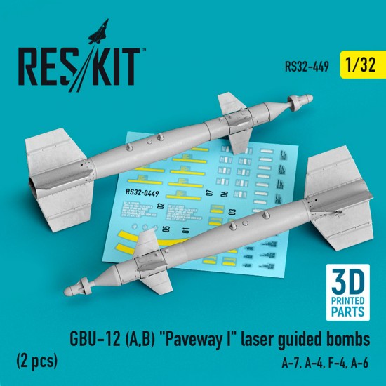 1/32 GBU-12 (A,B) Paveway I Laser Guided Bombs (2pcs) for A-7, A-4, F-4, A-6