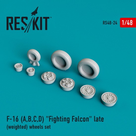 1/48 F-16A/B/C/D Fighting Falcon Late (weighted) Wheels for Kinetic/Tamiya/Italeri