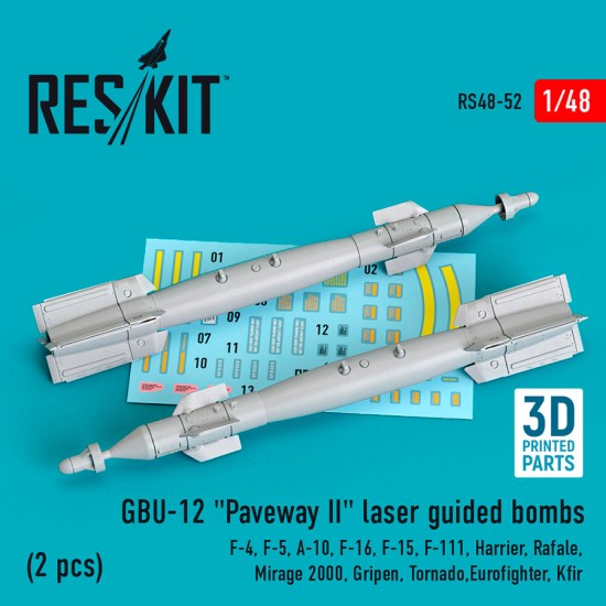1/48 GBU 12 Bomb (2pcs) for F-14/16/15E/14D/Harrier/Rafale/Mirage 2000/Gripen/Totnado