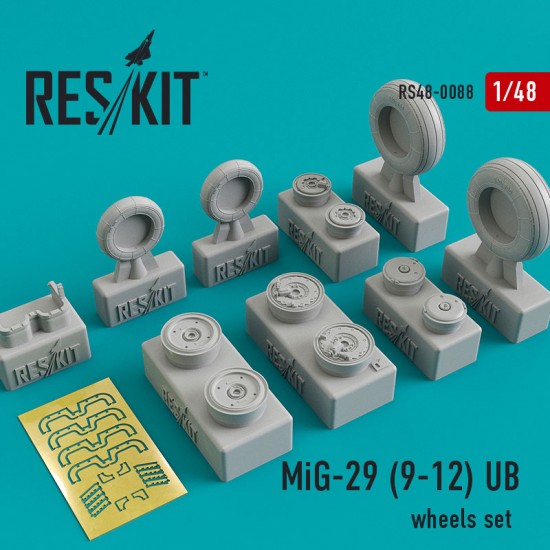 1/48 Mikoyan MiG-29 (9-12) UB Wheels set for G.W.H/Academy/Eduard/Monogram kits
