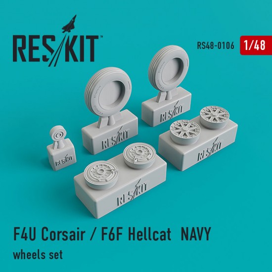 1/48 F4U Corsair/F6F Hellcat Navy Wheels Set for Tamiya/Hobby Boss/Revell kits