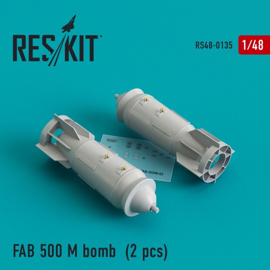 1/48 Su-17/22/24/25/34 FAB 500 M Bomb (2 pcs) for Trumpeter/KP/Kitty Hawk/Hobby Boss kits