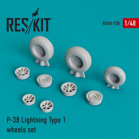 1/48 P-38 Lightning Type 1 Wheels set for Academy/Tamiya/Eduard/Hasegawa kits