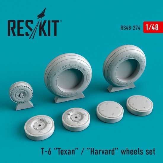 1/48 North American Aviation T-6 Texan Wheels set for Hasegawa/Italeri/Monogram/Revell