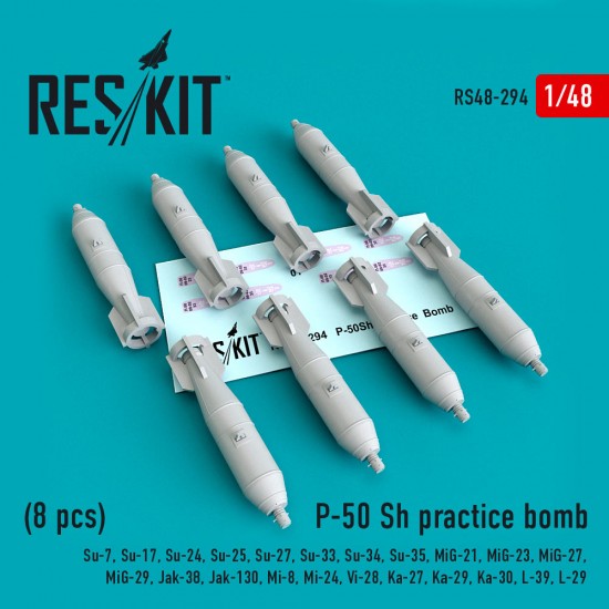 1/48 P-50 SH Practice Bomb (8pcs) for Smer/Eduard/Trumpeter/HobbyBoss/Kitty Hawk/Zvezda