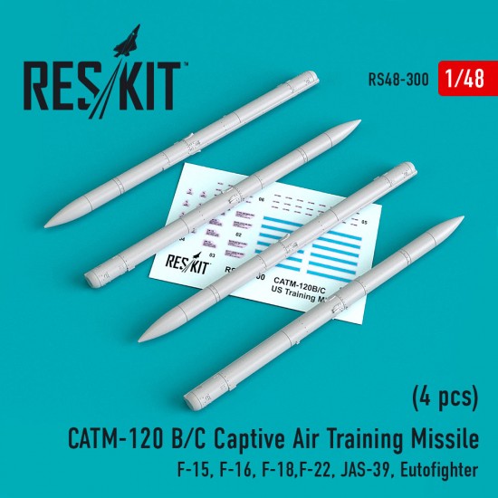 1/48 CATM-120 B/C Captive Air Training Missile (4pcs) for F-15, F-16, F-18, F-22, JAS-39