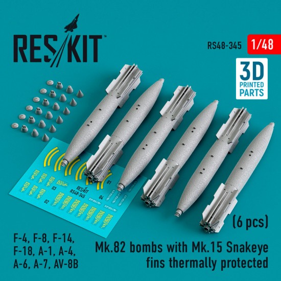 1/48 Mk.82 Bomb w/Mk.15 Snakeye Fins Thermally Protected (4pcs)
