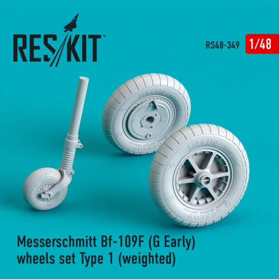1/48 Bf-109F (G Early) Wheels #1 (weighted) for Airfix/Eduard/ICM/Zvezda/Acadmy