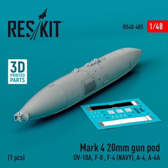 1/48 Mark 4 20mm Gun Pod for OV-10A/ F-8 / USN F-4/ A-4/ A-6A (1pc)
