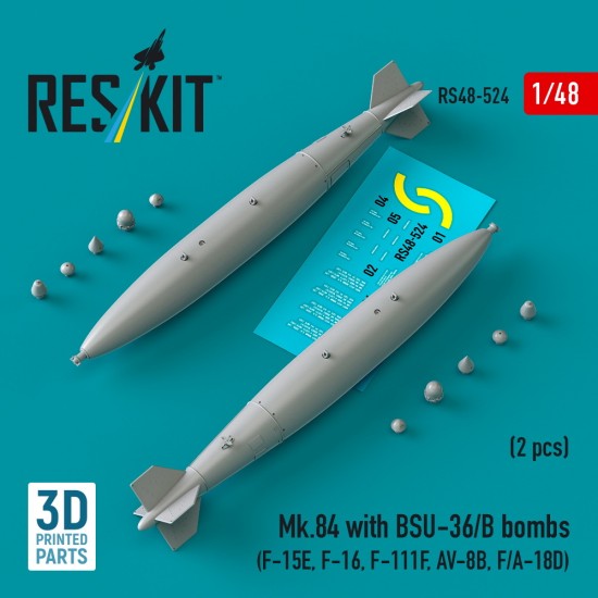 1/48 Mk.84 with BSU-36/B Bombs (2pcs) for F-15E, F-16, F-111F, AV-8B, F/A-18D
