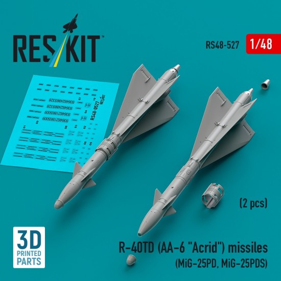 1/48 R-40TD (AA-6 Acrid) Missiles (2pcs) for MiG-25PD, MiG-25PDS