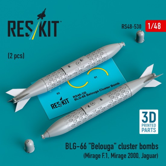 1/48 BLG-66 Belouga Cluster Bombs (2pcs) for Mirage F.1, Mirage 2000, Jaguar
