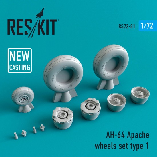 1/72 McDonnell Douglas AH-64 Apache Wheels for Academy/Hasegawa/Italeri/Zvezda kits
