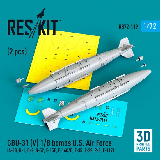 1/72 A-10, B-1/2/52, F-16/15/35 GBU 31 Bomb (2pcs)