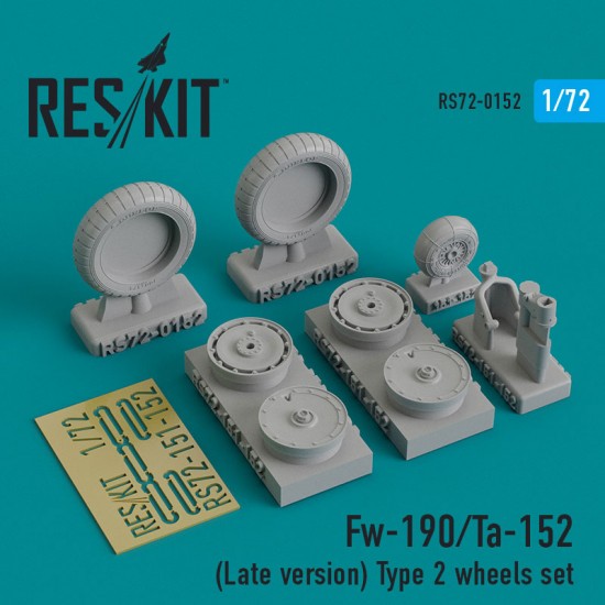 1/72 Fw-190/Ta-152 (Late version) Type 2 Wheels for AZ model/Academy/Airfix/Bilek kits