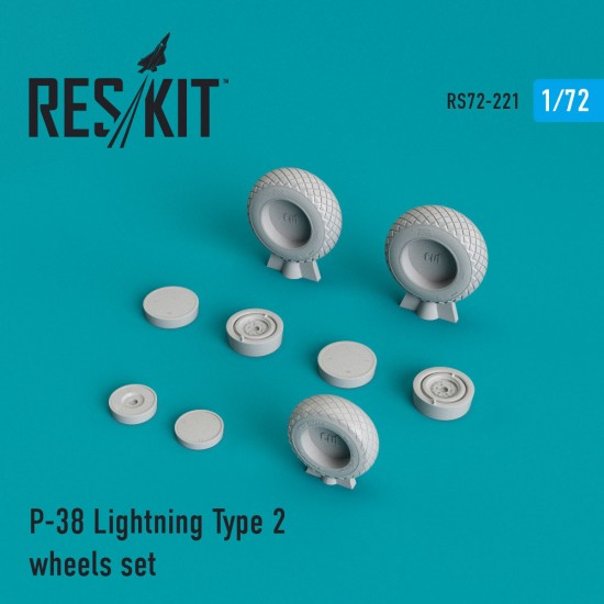1/72 Lockheed P-38 Lightning Type 2 Wheels set for Academy/Airfix kits