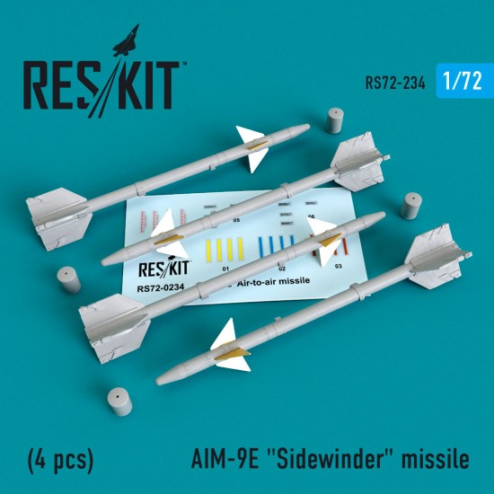 1/72 AIM-9E "Sidewinder" Missile (4pcs) for A-4/6/7/F-4/8/100/104/105/Mirage III