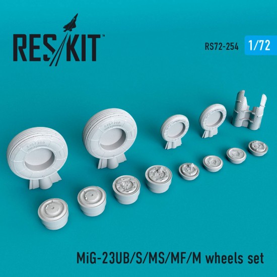 1/72 Mikoyan-Gurevich MiG-23 (UB/S/MS/MF/M) Wheels set for Zvezda/R.V.Aircraft/KP kits