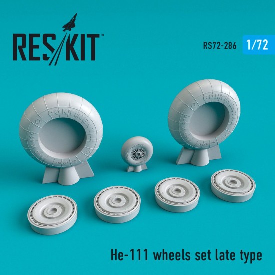 1/72 He-111 Wheels set Late Type for Hasegawa/Airfix/Zvezda/Roden/Revell/Italeri