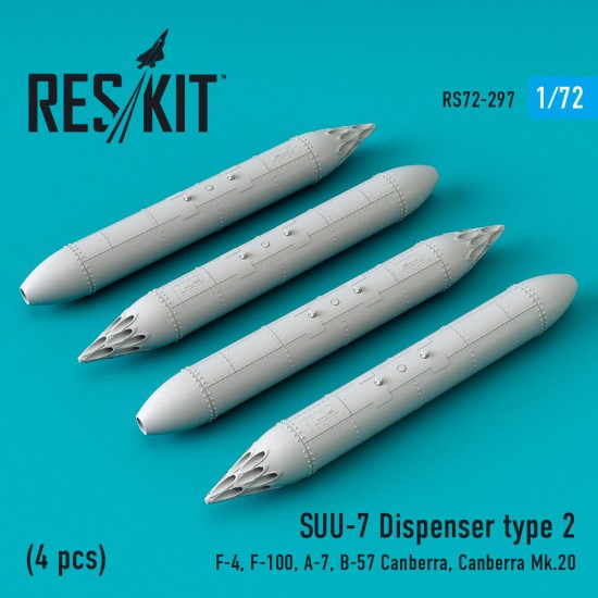 1/72 SUU-7 Dispenser Type 2 (4pcs) for F-4/100/A-7/B-57 Canberra/Mk.20