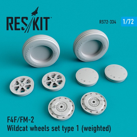 1/72 Grumman F-4F/FM-2 Wildcat Wheels set Type 1 (weighted)