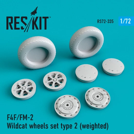 1/72 Grumman F-4F/FM-2 Wildcat Wheels set Type 2 (weighted)